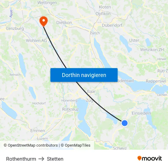 Rothenthurm to Stetten map