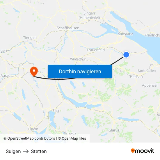 Sulgen to Stetten map