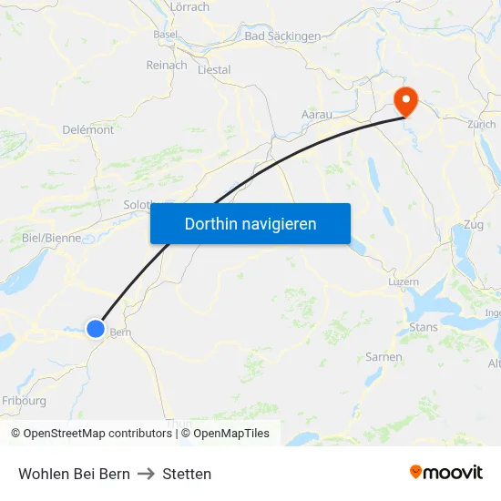 Wohlen Bei Bern to Stetten map