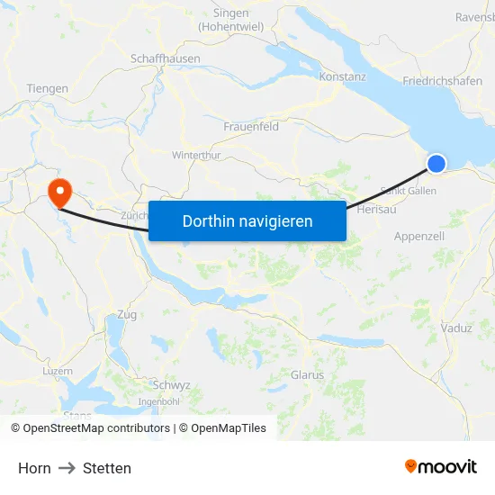 Horn to Stetten map
