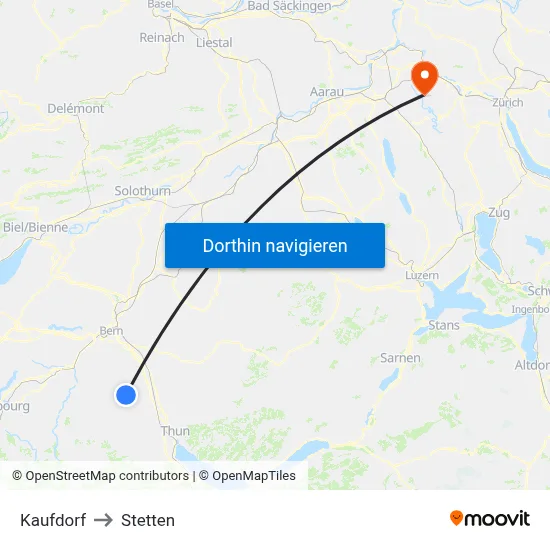 Kaufdorf to Stetten map