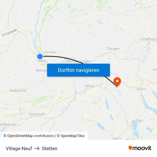 Village-Neuf to Stetten map