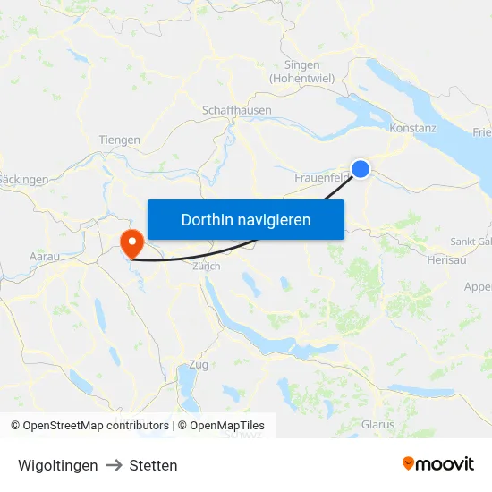 Wigoltingen to Stetten map