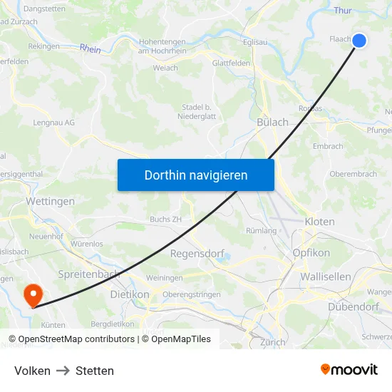 Volken to Stetten map
