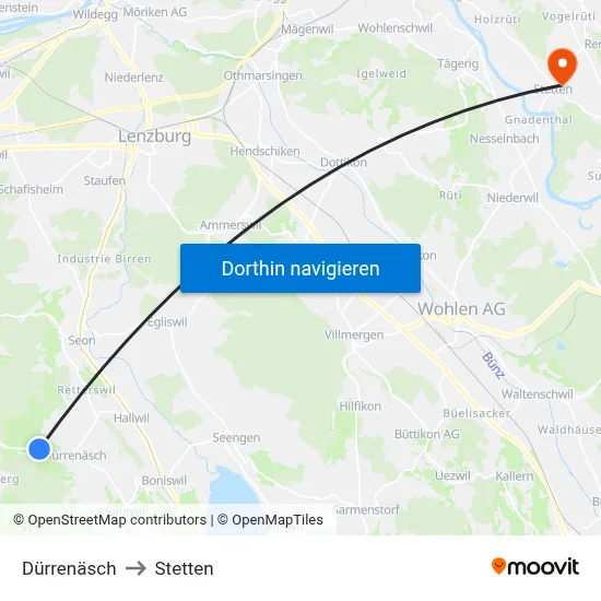 Dürrenäsch to Stetten map