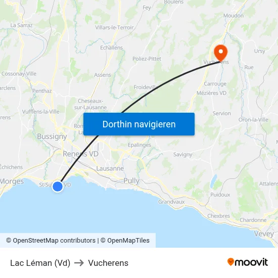 Lac Léman (Vd) to Vucherens map