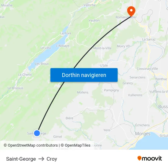 Saint-George to Croy map