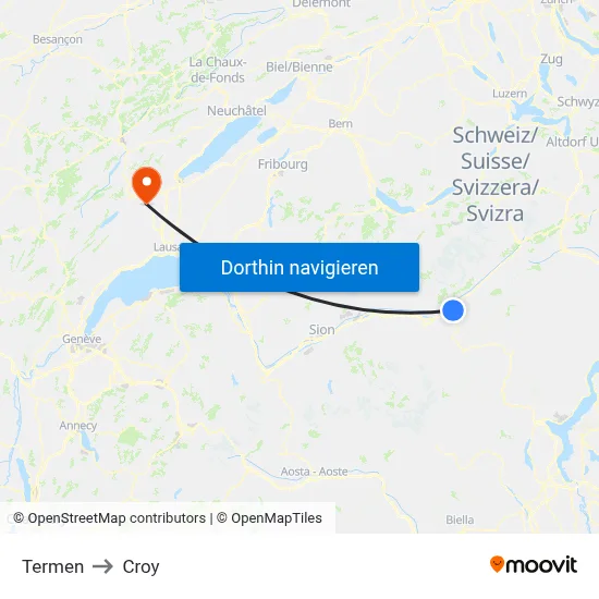 Termen to Croy map
