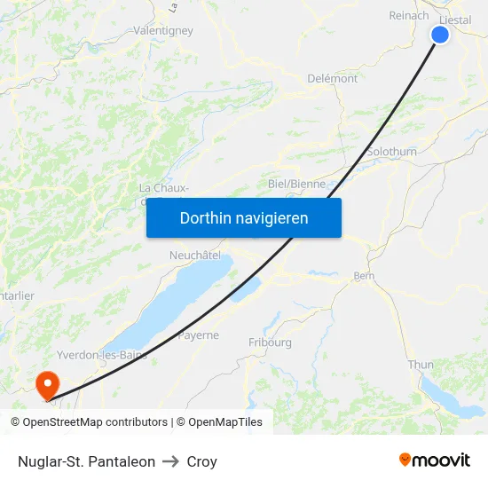 Nuglar-St. Pantaleon to Croy map