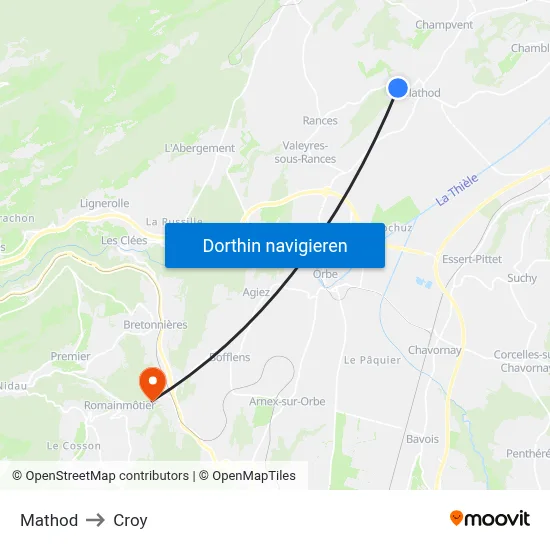 Mathod to Croy map