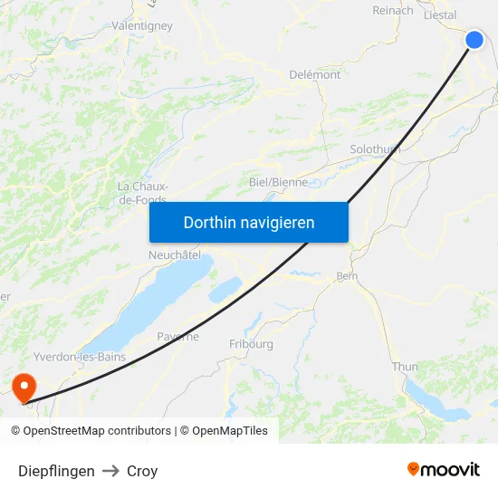 Diepflingen to Croy map