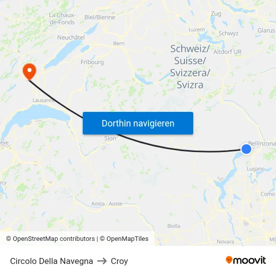 Circolo Della Navegna to Croy map