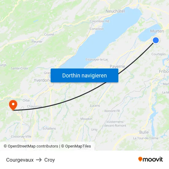 Courgevaux to Croy map