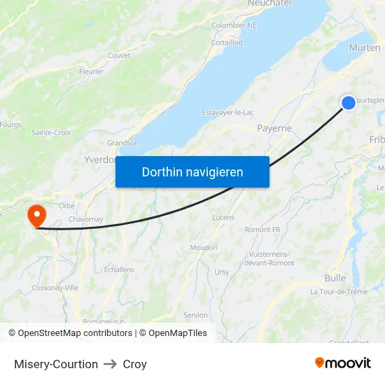 Misery-Courtion to Croy map