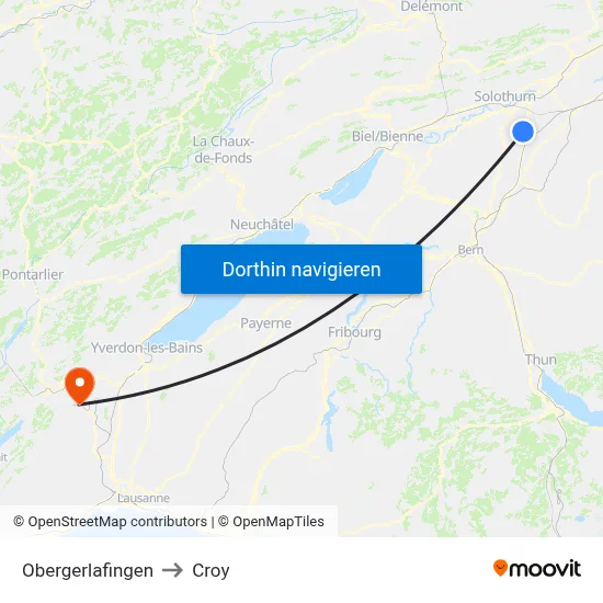 Obergerlafingen to Croy map