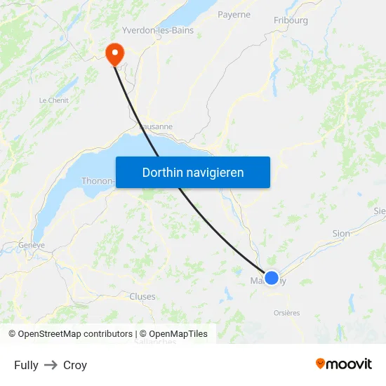 Fully to Croy map