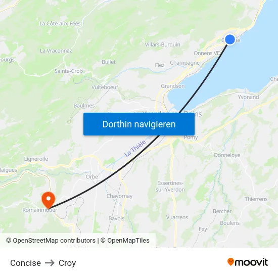 Concise to Croy map