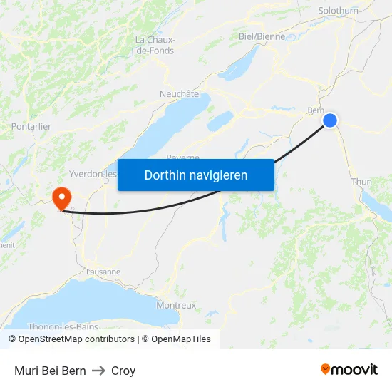 Muri Bei Bern to Croy map