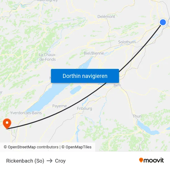Rickenbach (So) to Croy map