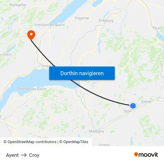 Ayent to Croy map