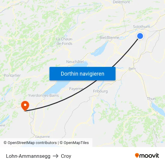 Lohn-Ammannsegg to Croy map