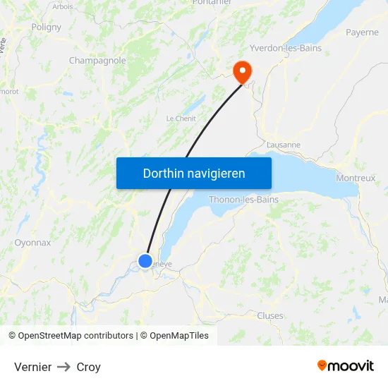 Vernier to Croy map
