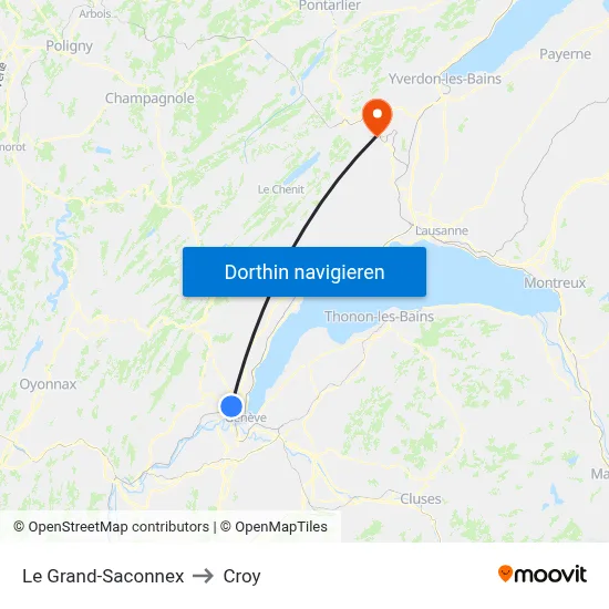 Le Grand-Saconnex to Croy map