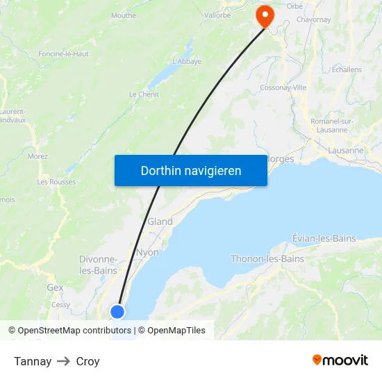 Tannay to Croy map