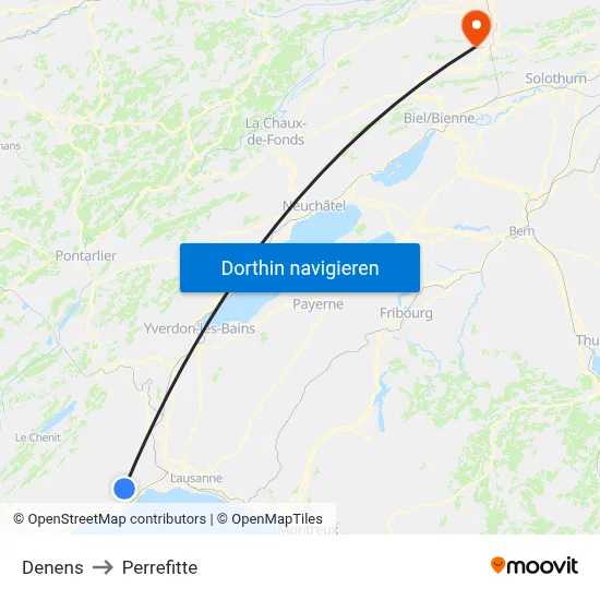 Denens to Perrefitte map
