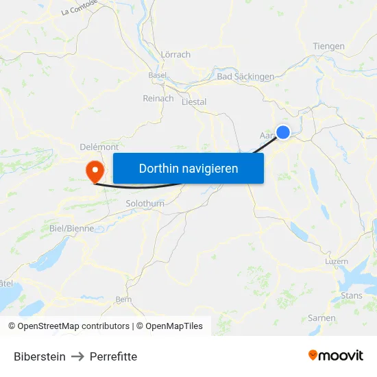Biberstein to Perrefitte map