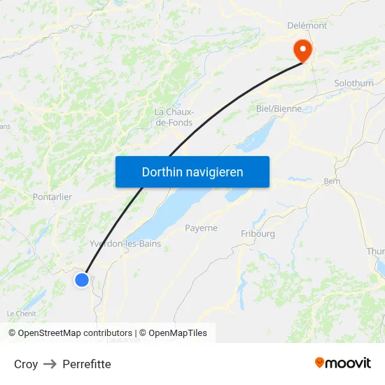 Croy to Perrefitte map