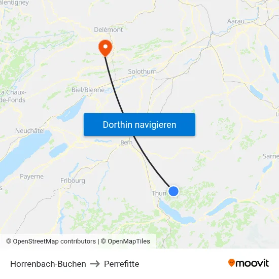 Horrenbach-Buchen to Perrefitte map
