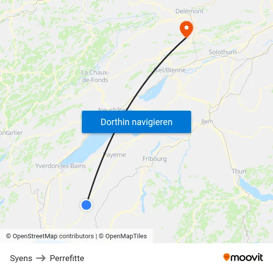 Syens to Perrefitte map