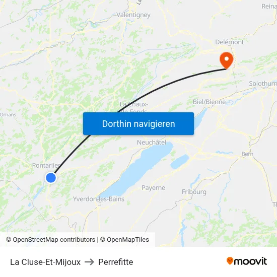La Cluse-Et-Mijoux to Perrefitte map
