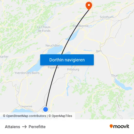 Attalens to Perrefitte map