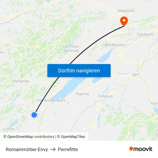 Romainmôtier-Envy to Perrefitte map