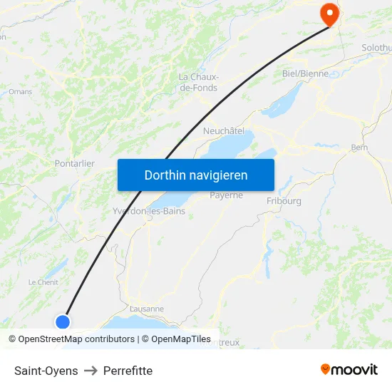 Saint-Oyens to Perrefitte map