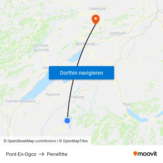 Pont-En-Ogoz to Perrefitte map