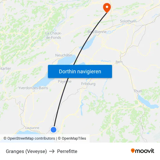Granges (Veveyse) to Perrefitte map