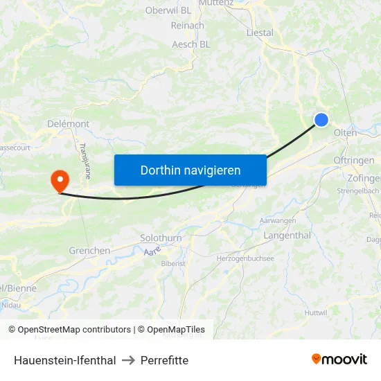 Hauenstein-Ifenthal to Perrefitte map