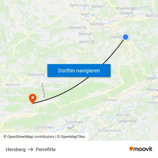 Hersberg to Perrefitte map