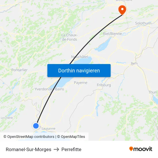 Romanel-Sur-Morges to Perrefitte map