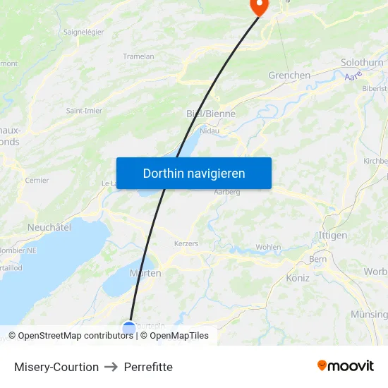 Misery-Courtion to Perrefitte map