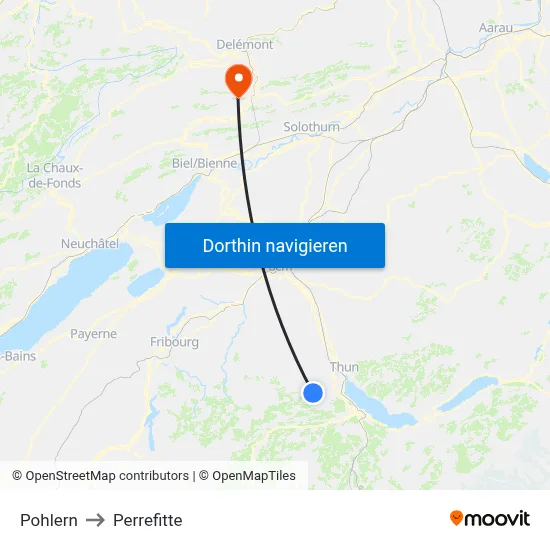 Pohlern to Perrefitte map