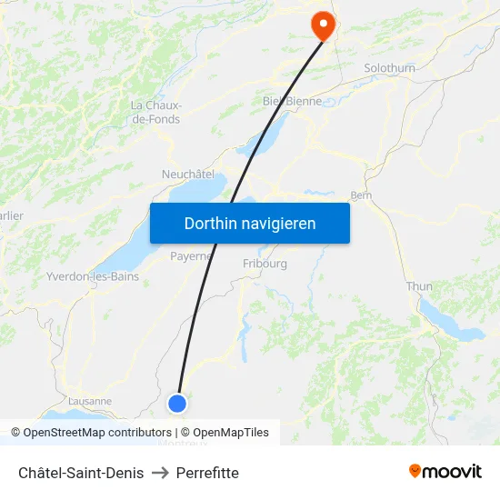 Châtel-Saint-Denis to Perrefitte map
