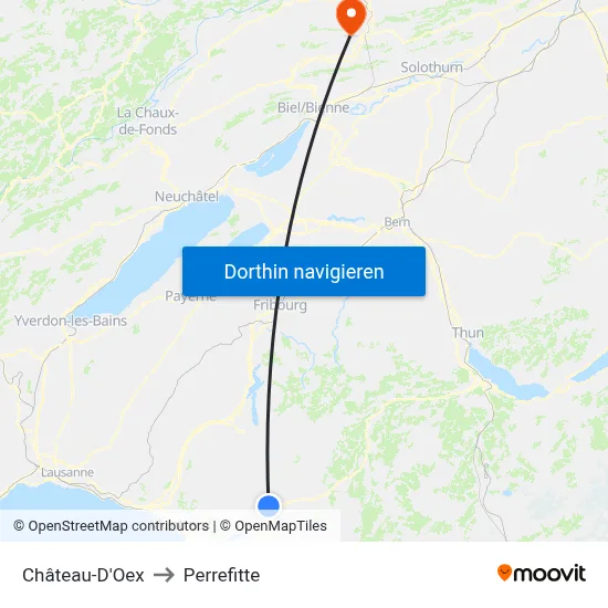 Château-D'Oex to Perrefitte map