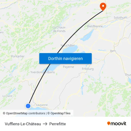 Vufflens-Le-Château to Perrefitte map