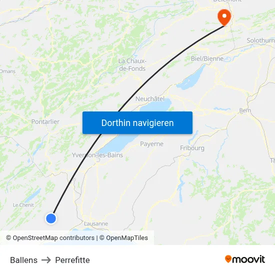 Ballens to Perrefitte map