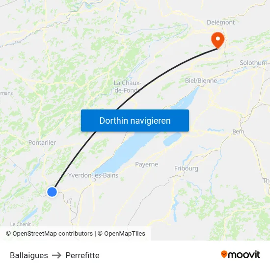Ballaigues to Perrefitte map