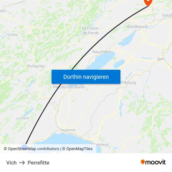 Vich to Perrefitte map